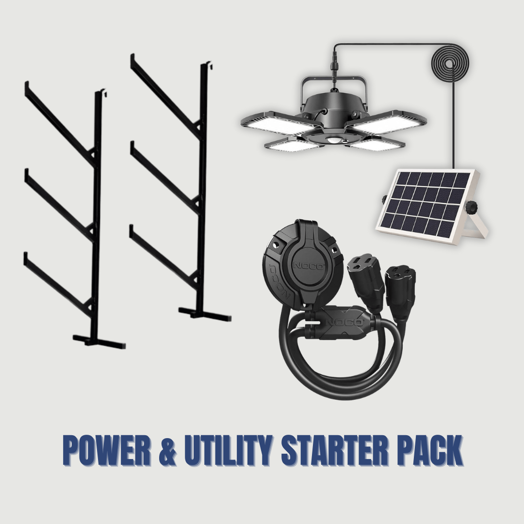 Power & Utility Starter Pack - Shelving + Lighting + Power - USA Containers