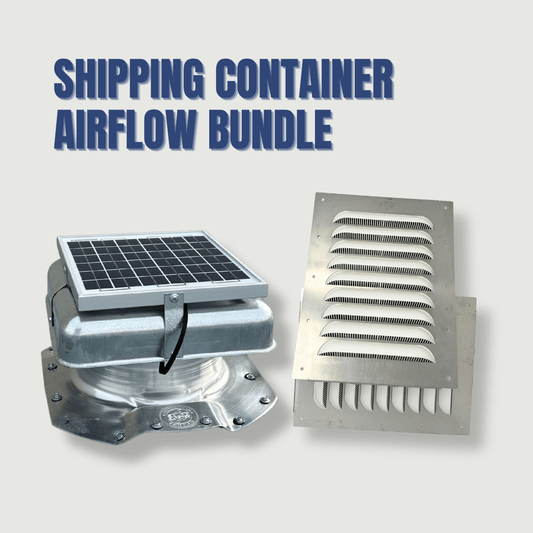 Container Ventilation Bundle – Rectangular Louvered Side Vents (2 - Pack) + Solar - Powered Container Vent - USA Containers