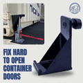 Steel container leveler booster bracket that slides into the corner casting to lift and level the container
