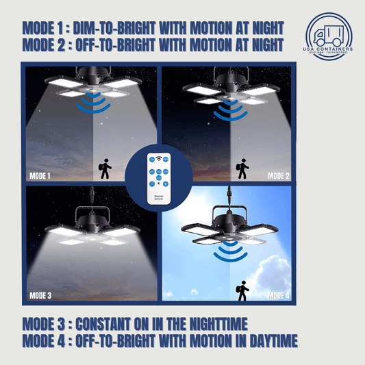 Interior Solar Powered Fan - shaped Light - USA Containers