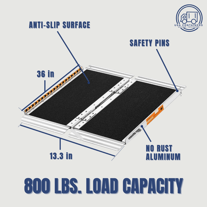 Shipping Container Loading Ramp - Anti - slip Surface (Foldable) Multiple Sizes - USA Containers