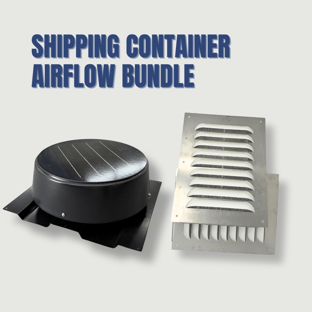 Ultimate Ventilation Bundle – Rectangular Louvered Side Vents (2 - Pack) + 10W Solar Roof Vent - USA Containers