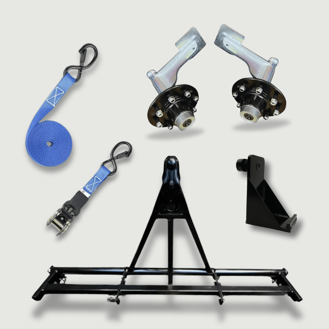 Shipping Container Mobility Bundle – Wheel Hub, Hitch & Strap Kit - USA Containers