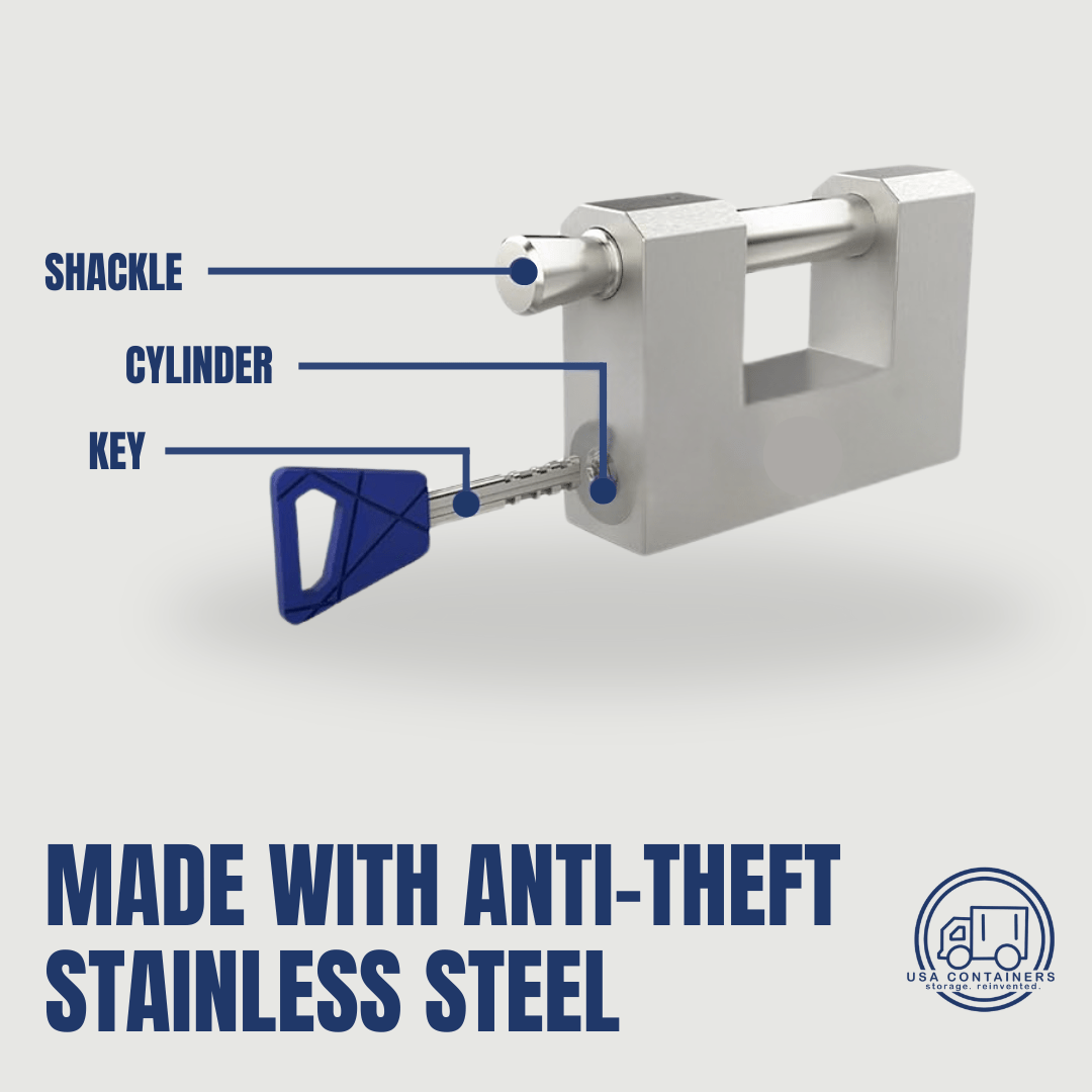 Heavy Duty PadLocks for Shipping Container - 3 Keys - USA Containers