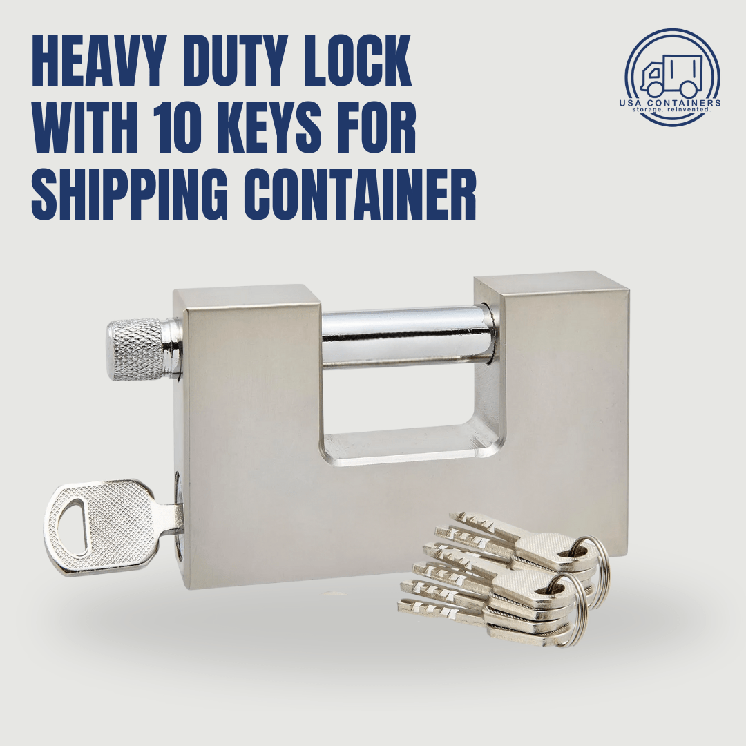Heavy Duty Shipping Container Lock – 10 Keys – USA Containers