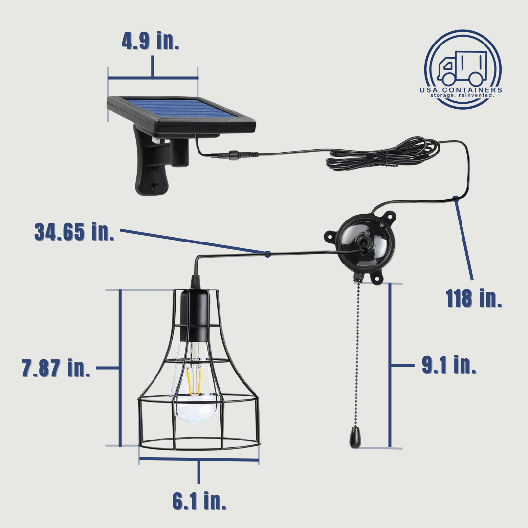 Shipping Container Interior Light - Solar Powered - Mountable - Easy Install - USA Containers
