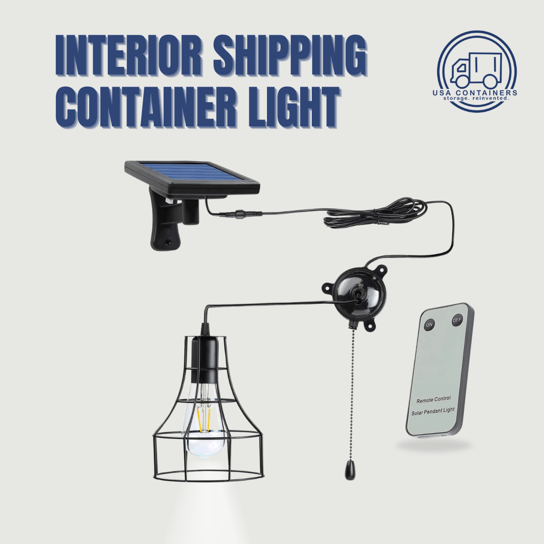 Shipping Container Interior Light - Solar Powered - Mountable - Easy Install - USA Containers