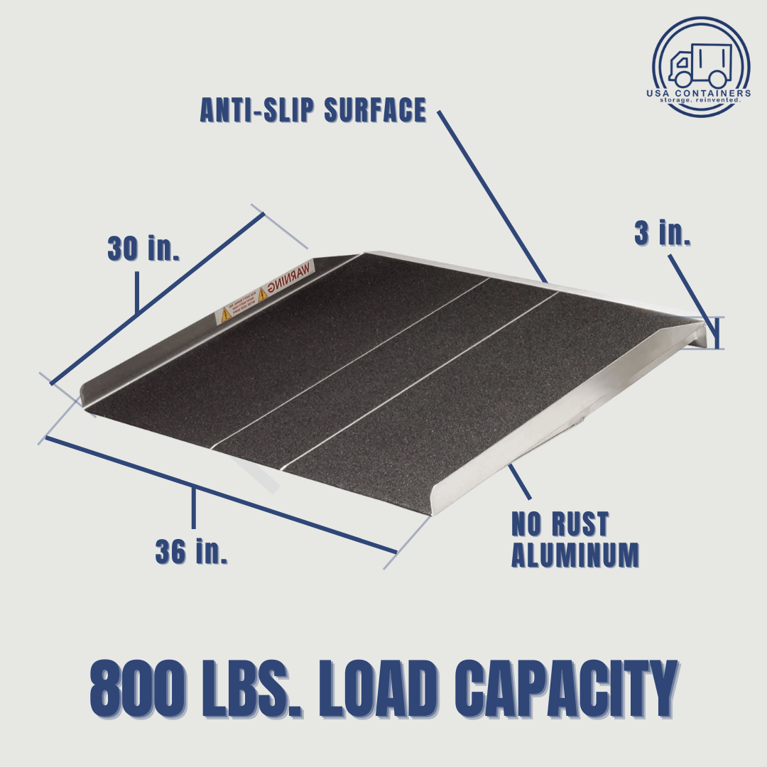 Shipping Container Ramp - Metal - Non - slip surface - USA Containers