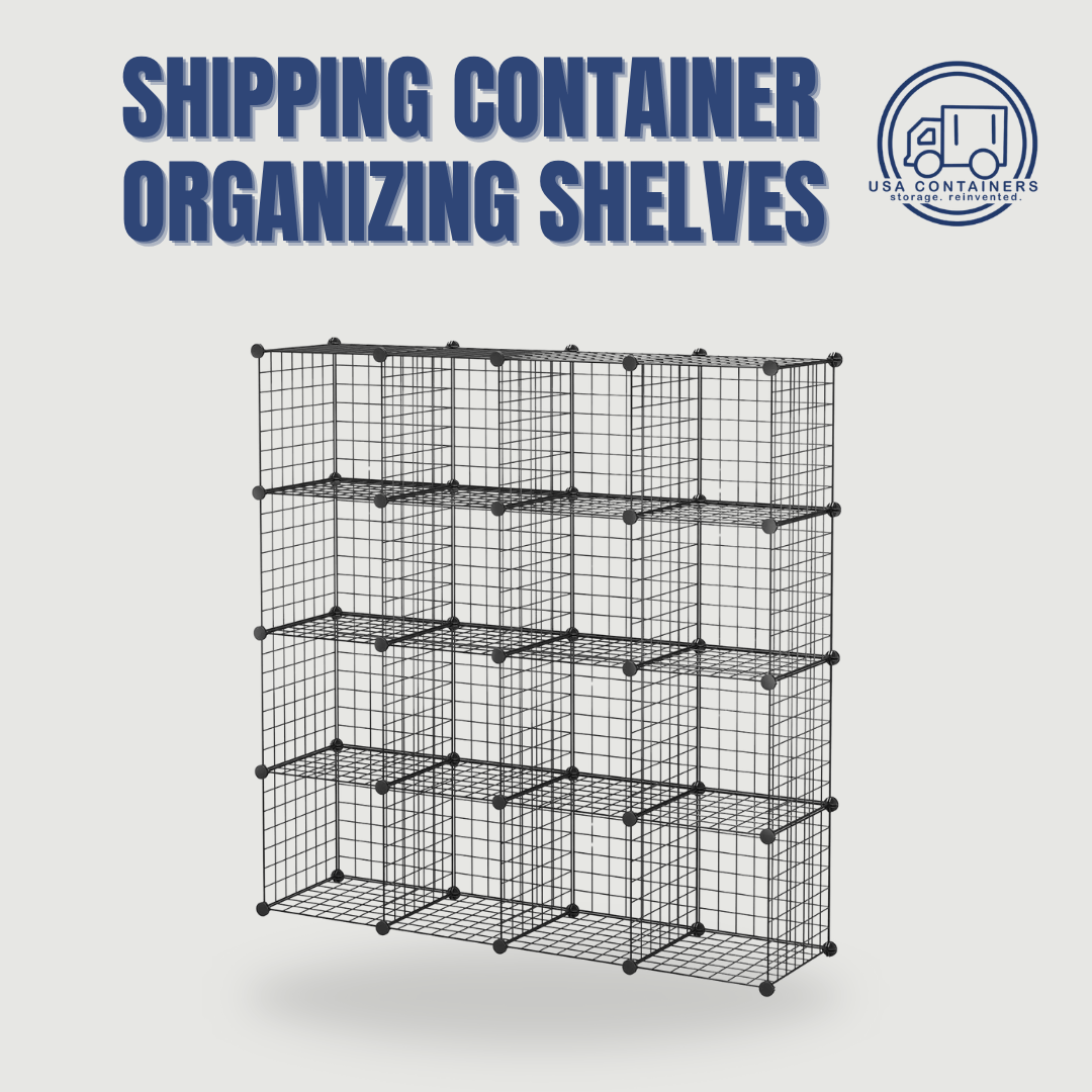 Shipping Container Organizing Shelves 16 cube - USA Containers