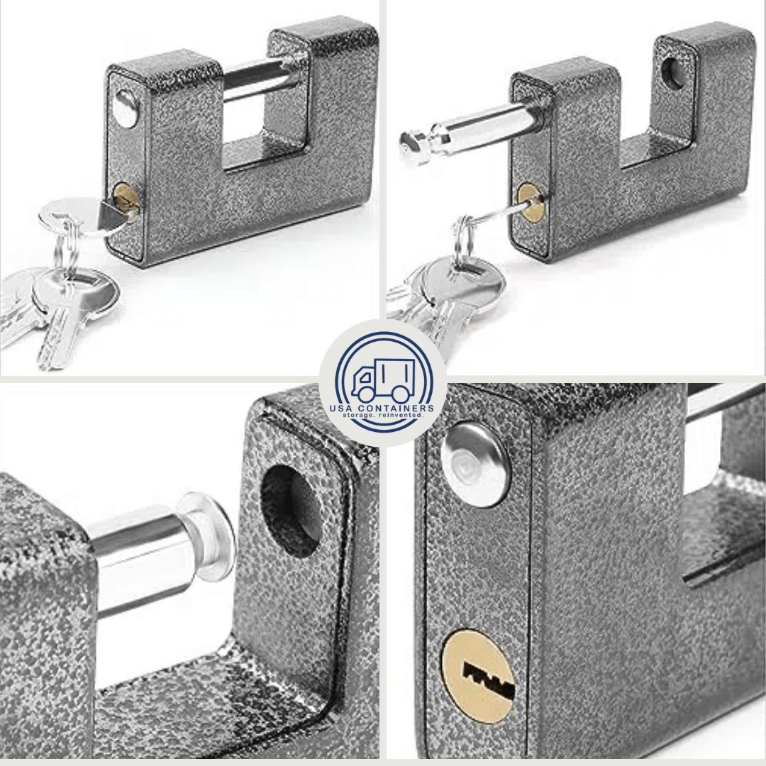 Shipping Container Locks - Heavy Duty Padlock with 4 Keys - USA Containers