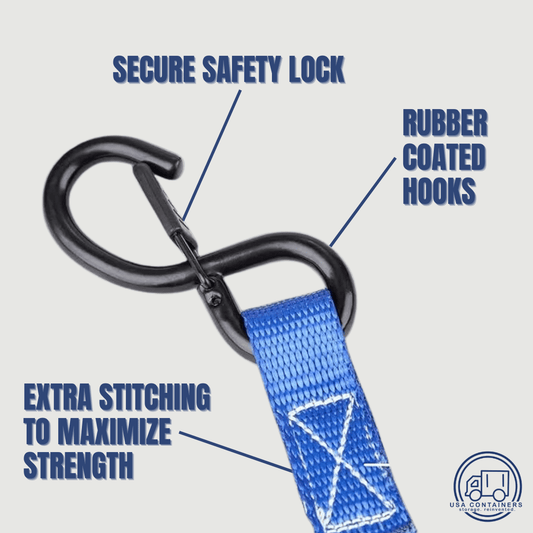 Shipping Container Rachet Straps - 4 pack - USA Containers