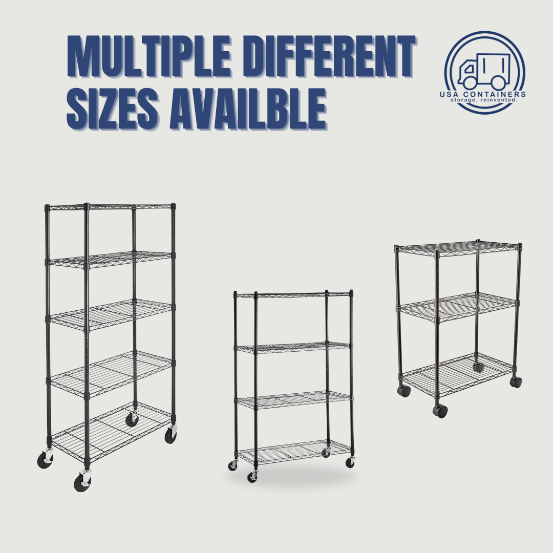 Shipping Container Rolling Shelves - Various Sizes - USA Containers
