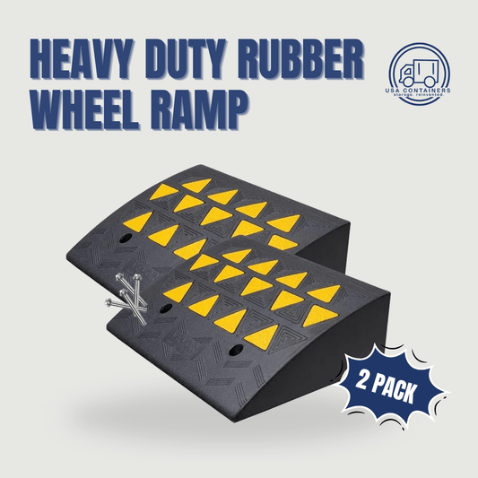 Shipping Container - Rubber Wheel Ramps 6"H - USA Containers