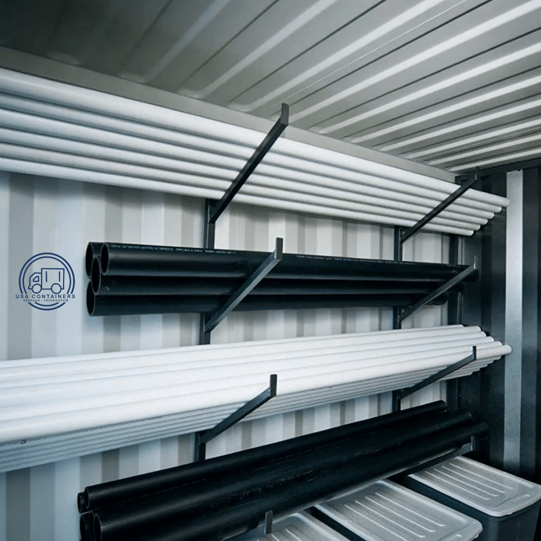 Shipping Container Shelving Brackets / Pipe Racks Sold in Pairs - USA Containers