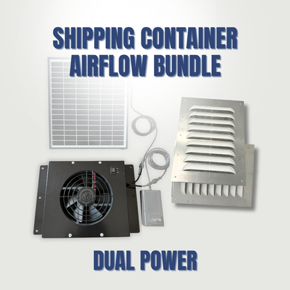 Shipping Container Ventilation Kit: Louvered Intake Vents + Powered Exhaust Fan