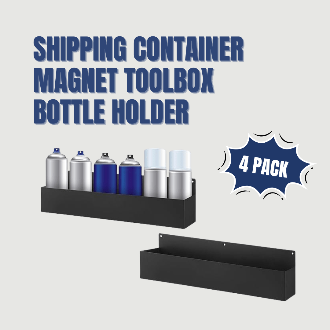 Magnetic Spray Can Holder Set – 4 - Piece Mounted Organizer for Shipping Containers - USA Containers