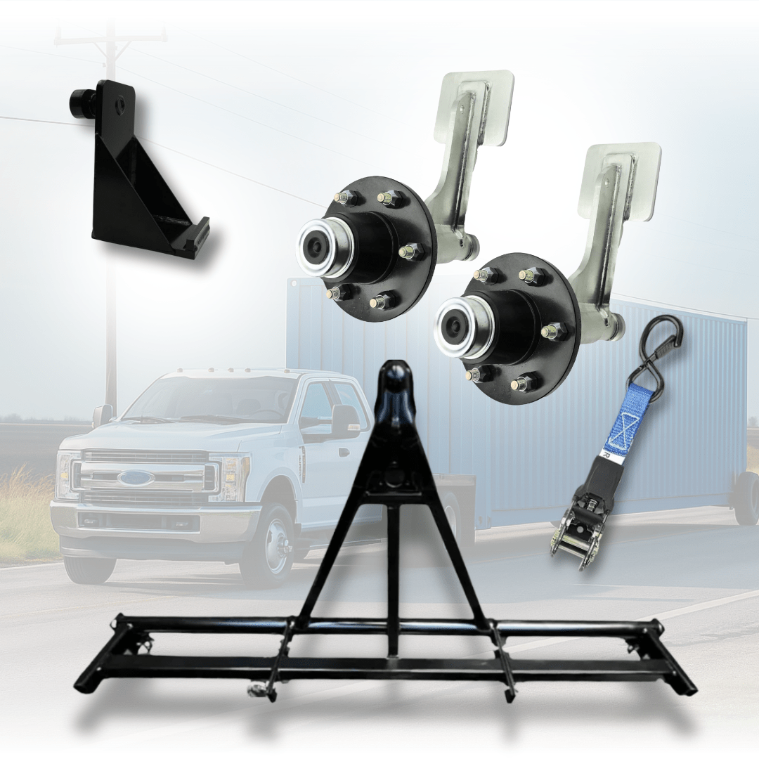 Shipping Container Mobility Bundle – Wheel Hub, Hitch & Strap Kit - USA Containers