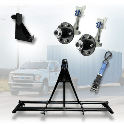 Shipping Container Mobility Bundle – Wheel Hub, Hitch & Strap Kit - USA Containers