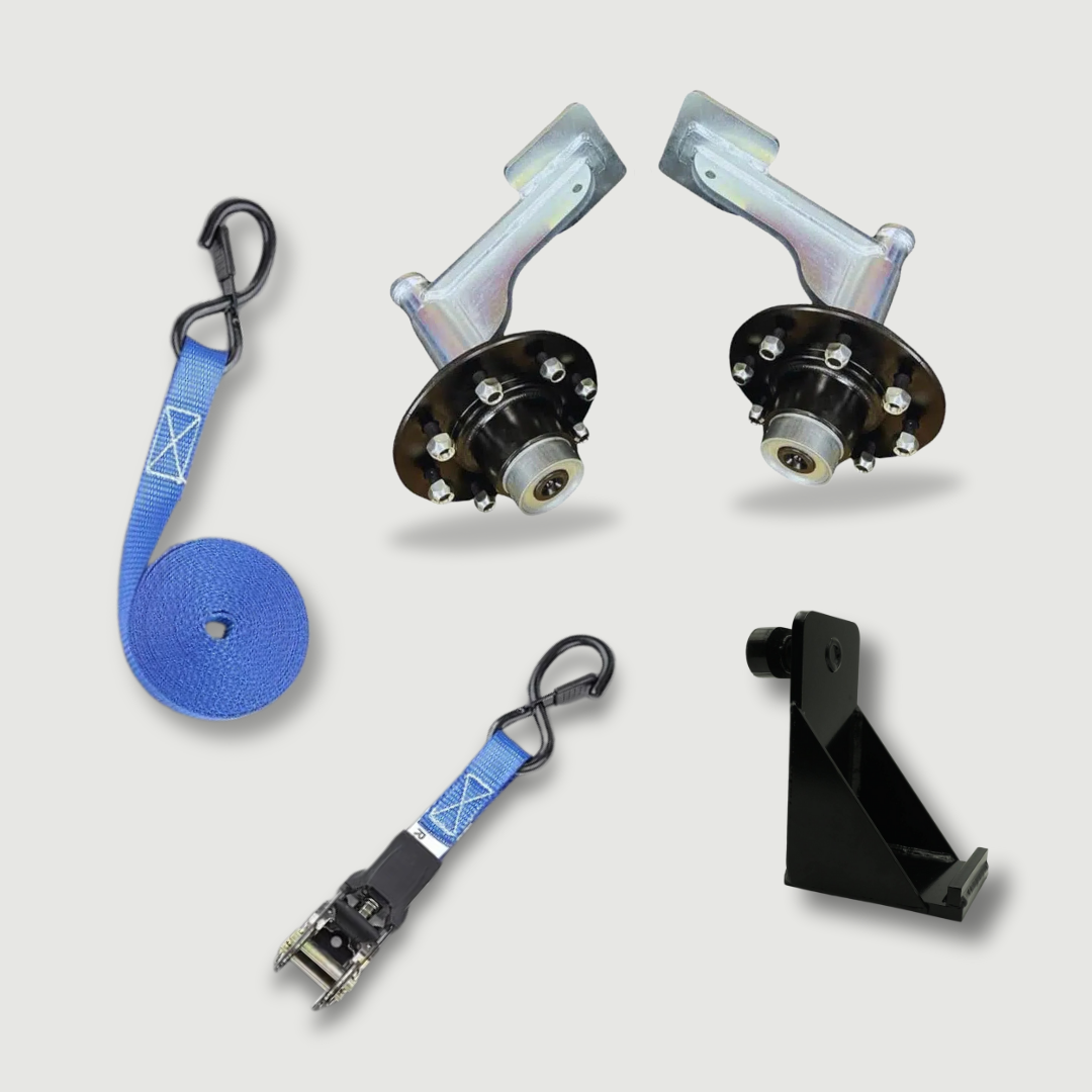 Shipping Container Wheel Kit Bundle –  Wheel Hubs + Straps + Bracket