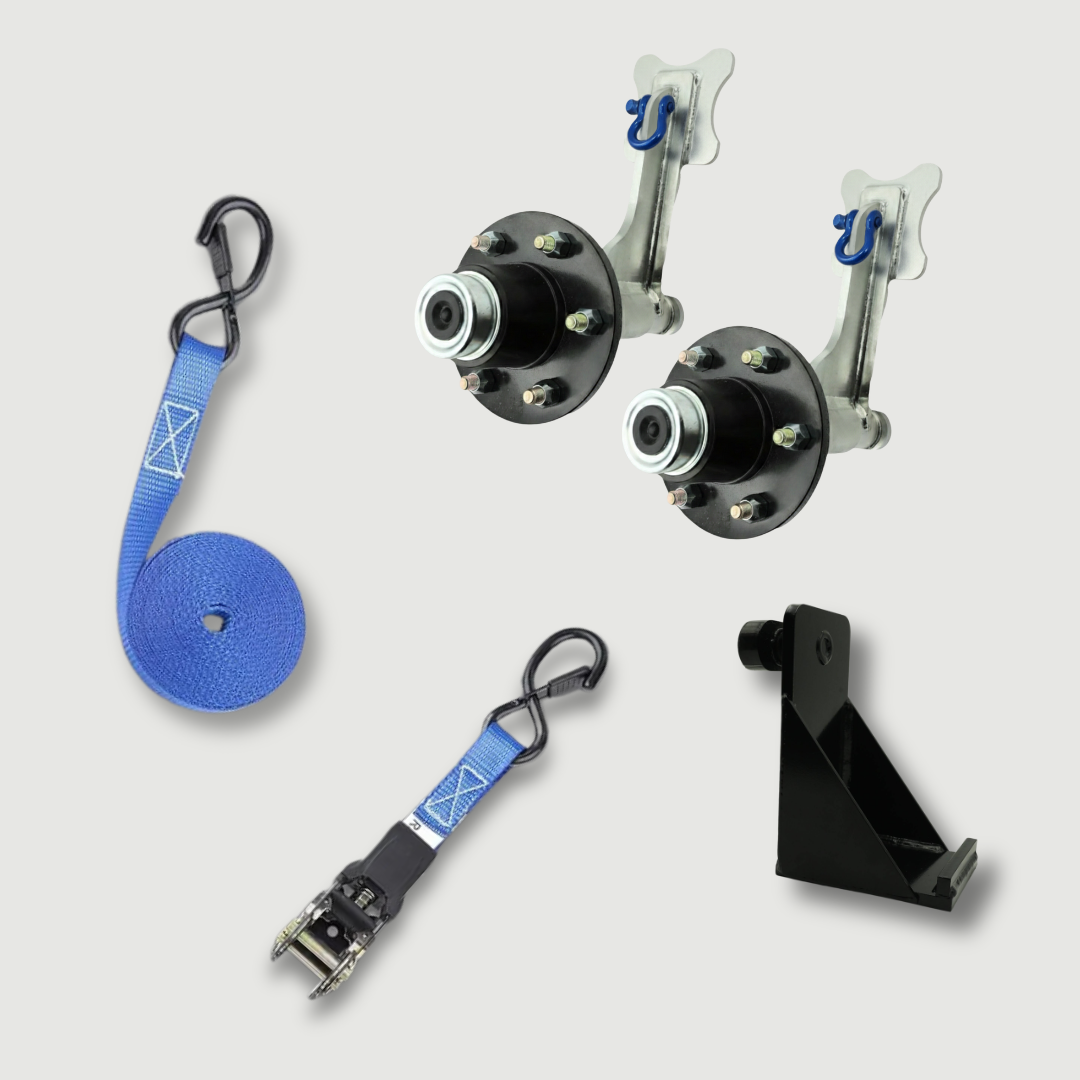 Shipping Container Wheel Kit Bundle –  Wheel Hubs + Straps + Bracket