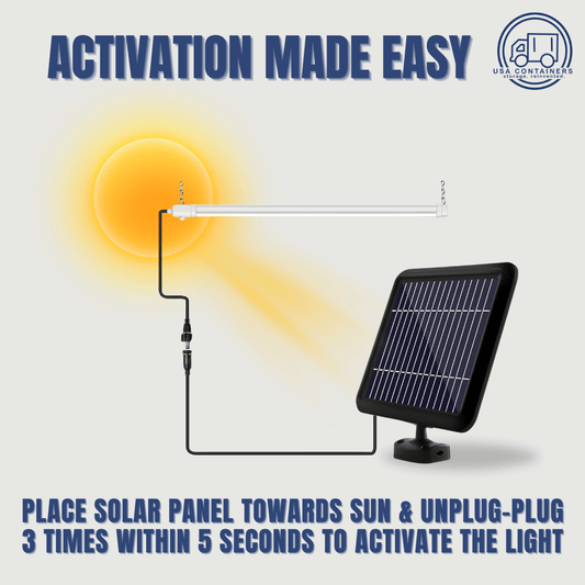 Solar Powered Interior Workshop Lights (2 pack) - USA Containers
