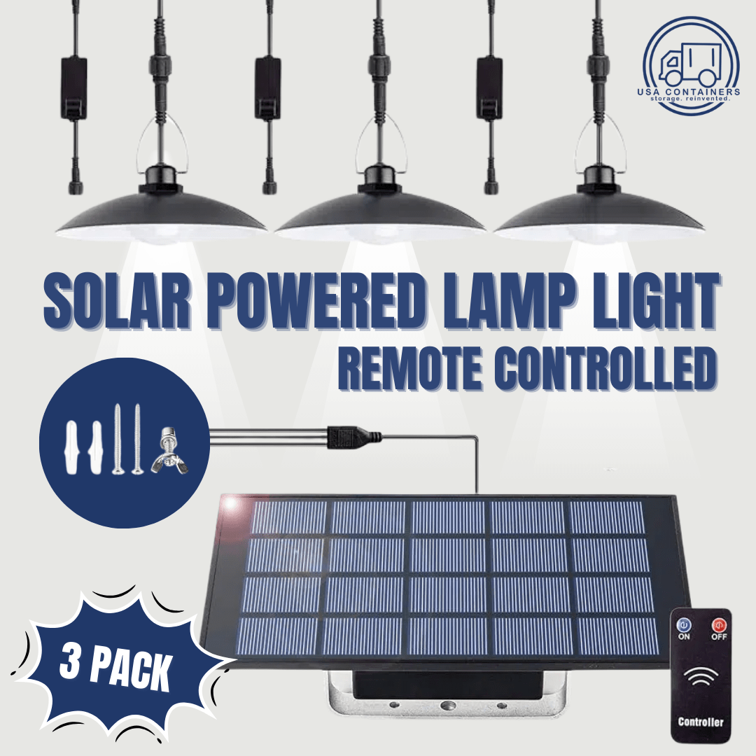 Solar Powered 3 Lamp Remote Controlled Interior Lights - USA Containers