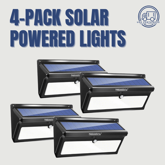 Shipping Container Exterior Solar Powered Ultra - Bright Lights - Motion Detecting - Easy Install (4 pack) - USA Containers