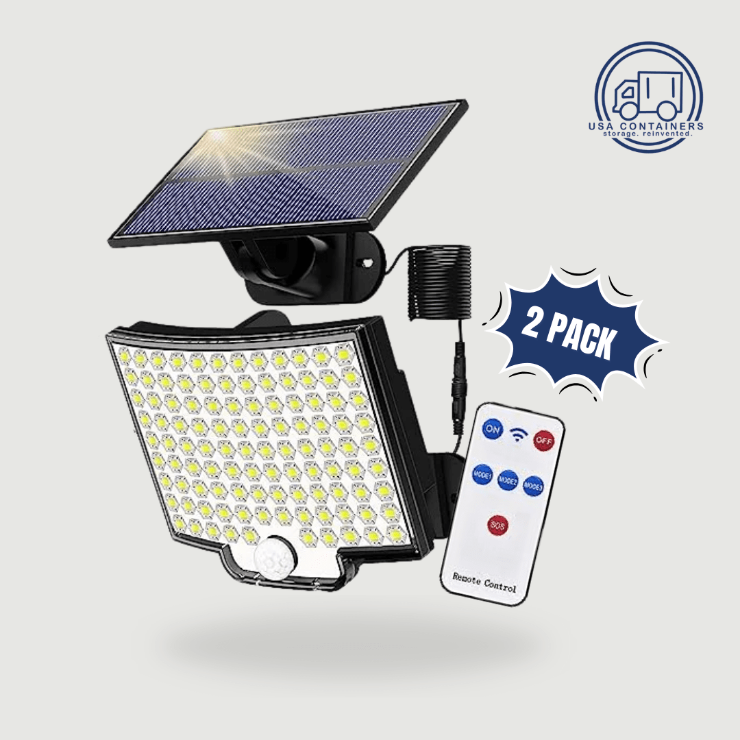 Shipping Container Lights - Solar powered remote controlled - 2 pack ...