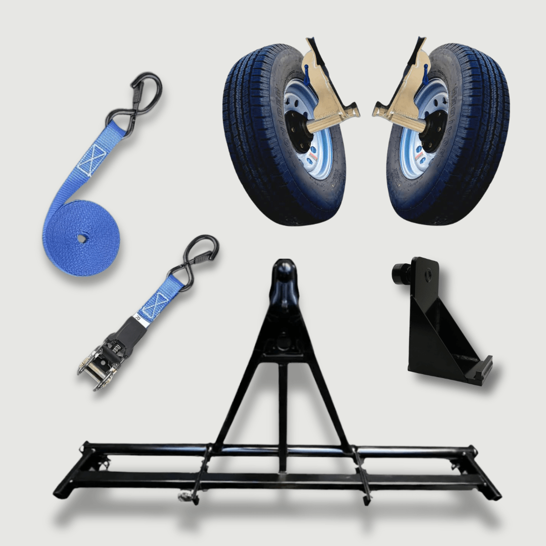 Shipping Container Mobility Bundle – Wheel Hub, Hitch & Strap Kit - USA Containers