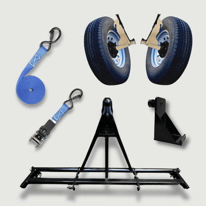 Shipping Container Mobility Bundle – Wheel Hub, Hitch & Strap Kit - USA Containers