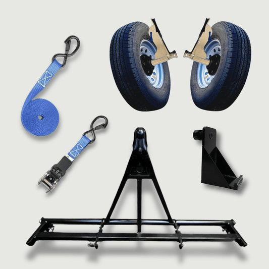 Shipping Container Mobility Bundle – Wheel Hub, Hitch & Strap Kit - USA Containers
