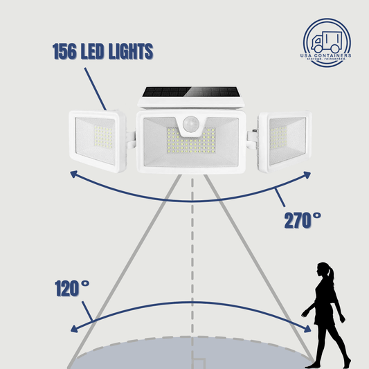 Shipping Container Ultra - wide Adjustable Display Solar Powered Lights - USA Containers