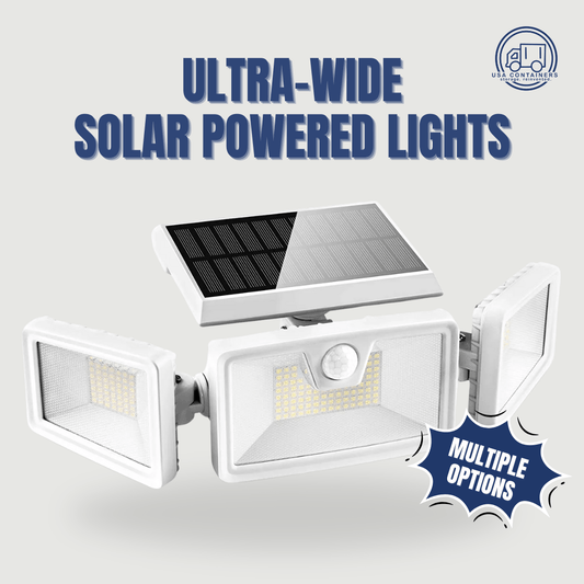 Shipping Container Ultra - wide Adjustable Display Solar Powered Lights - USA Containers