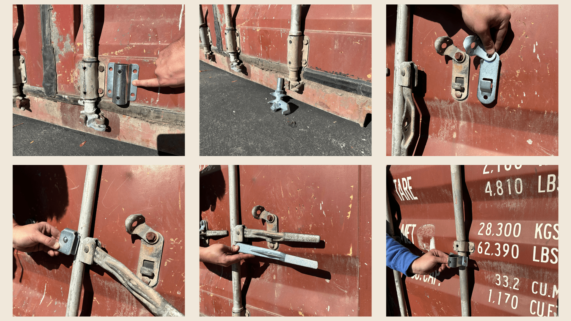 Shipping Container Door Lock Parts - Not Including Bar - USA Containers