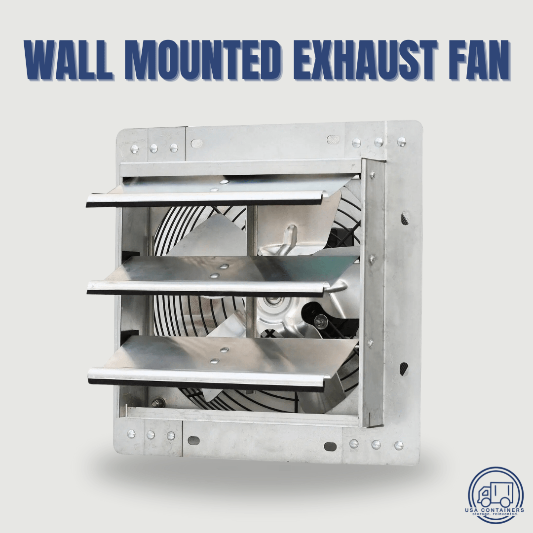 Shipping Container 10" Wall Mounted Exhaust Fan, Silver (power and thermostat available) - USA Containers