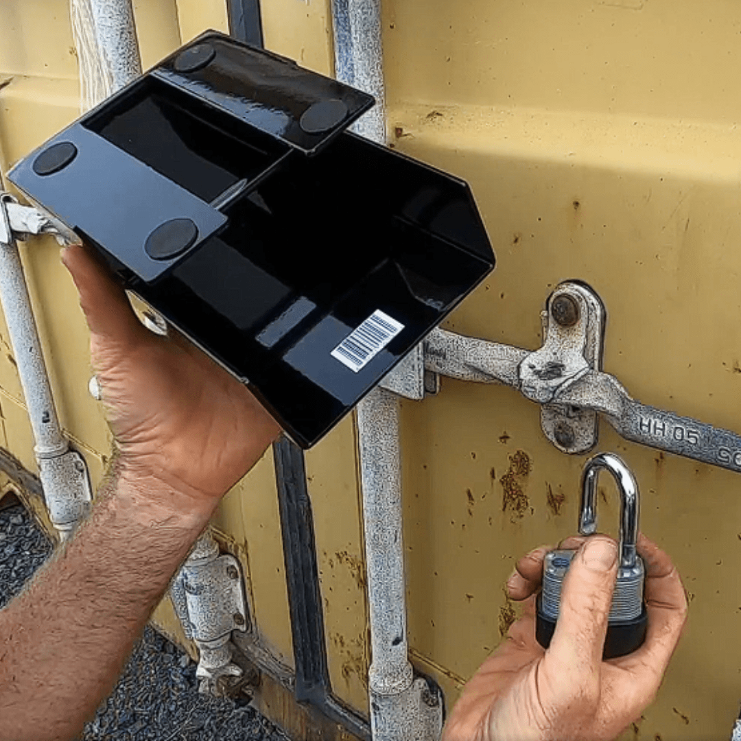Heavy - Duty Steel Lock Box – Powder - Coated Cam - Bar Protector for Shipping Containers & Trailers - USA Containers