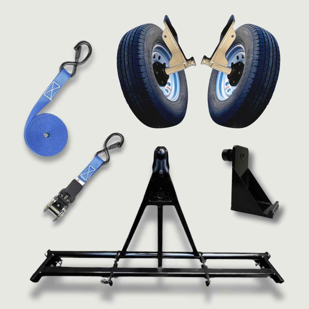 Shipping Container Mobility Bundle – Wheel Hub, Hitch & Strap Kit - USA Containers