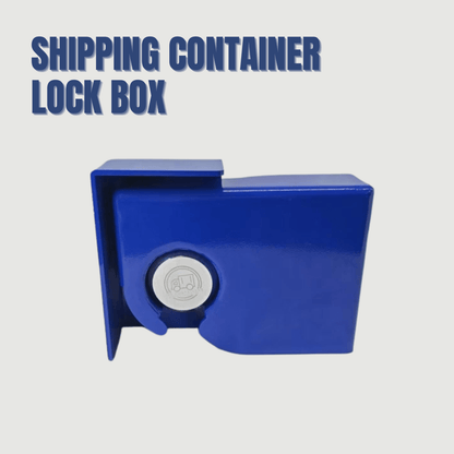 Steel container lock box that shields the puck lock from bolt cutters